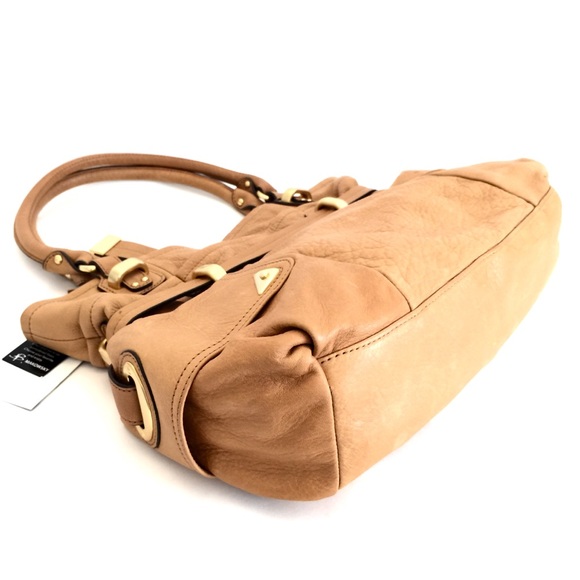 NWTs B. Makowsky Medium Peanut Nubuck Leather Tote - Picture 5 of 16
